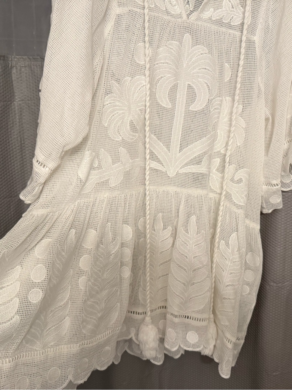 FARM Rio White Embroidered Mesh Tunic - Picture 3 of 3
